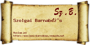 Szolgai Barnabás névjegykártya